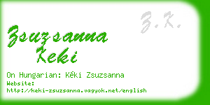 zsuzsanna keki business card