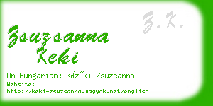 zsuzsanna keki business card